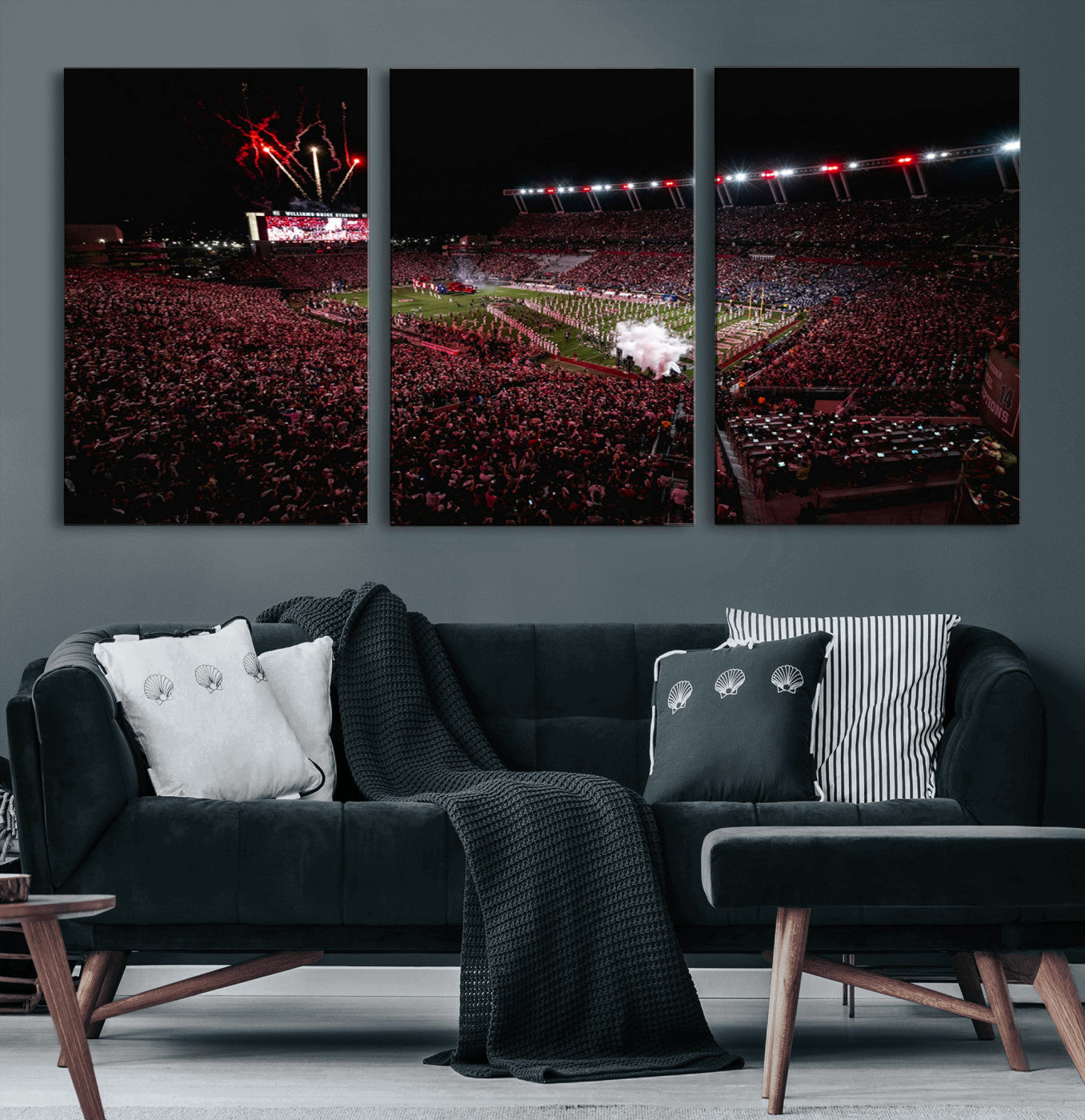 60690191-MGV-CV-60X30-3P - William Brice Stadium Wall Art Print – Baseball Game Room Artwork Print for Basement Dorm, Home, Office