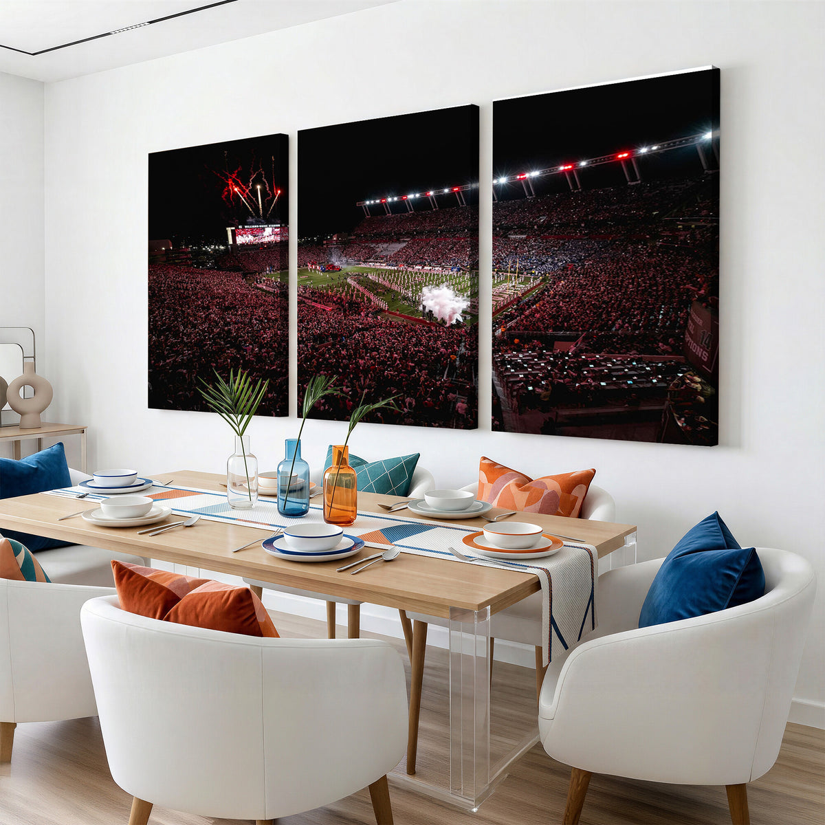 60690191-MGV-CV-36X24 - William Brice Stadium Wall Art Print, Baseball Game Room
