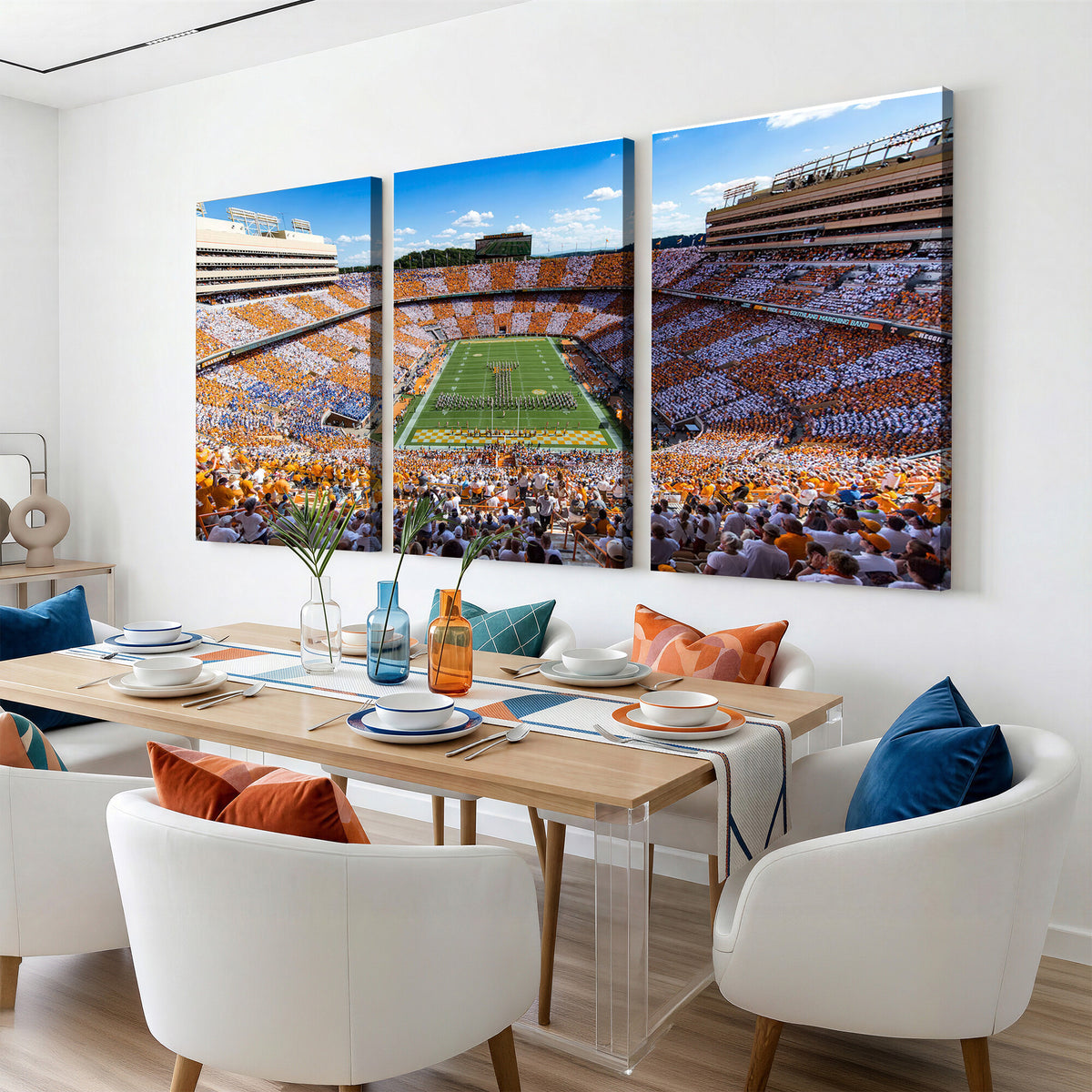 77097951-MGV-CV-36X24 - Tennessee Neyland Stadium Wall Art, Sports Arena Canvas, Extra Large Game Room Wall Decor