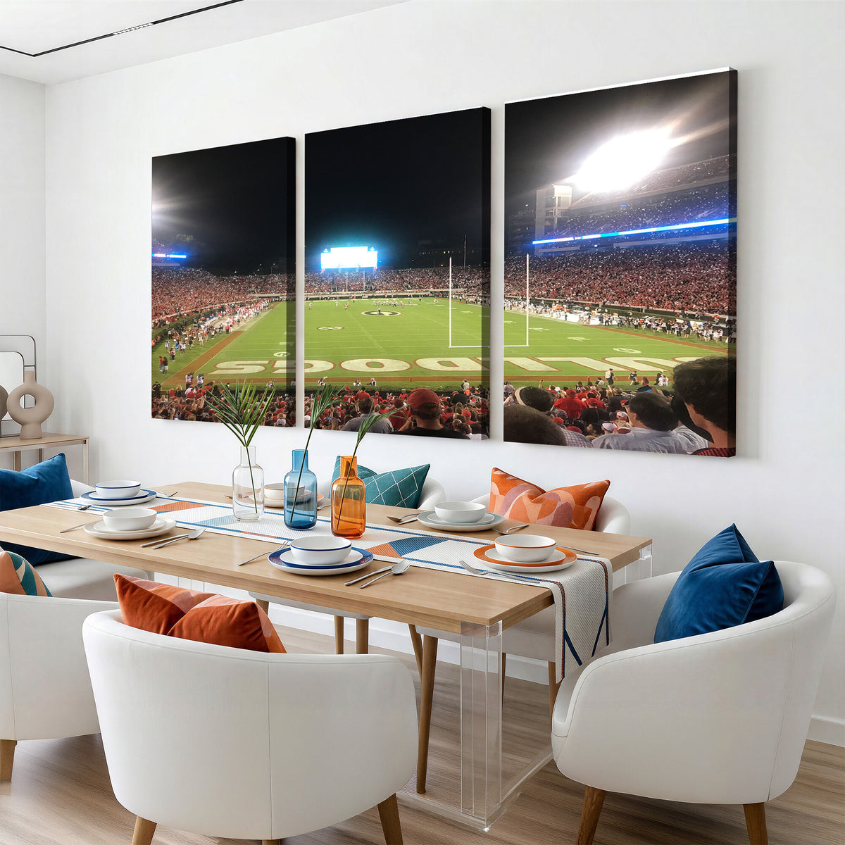 16230786-MGV-CV-36X24 - Dooley Stadium Wall Art, Sports Arena Panoramic Canvas Print, Modern Stadium Landscape Artwork for Home, Office