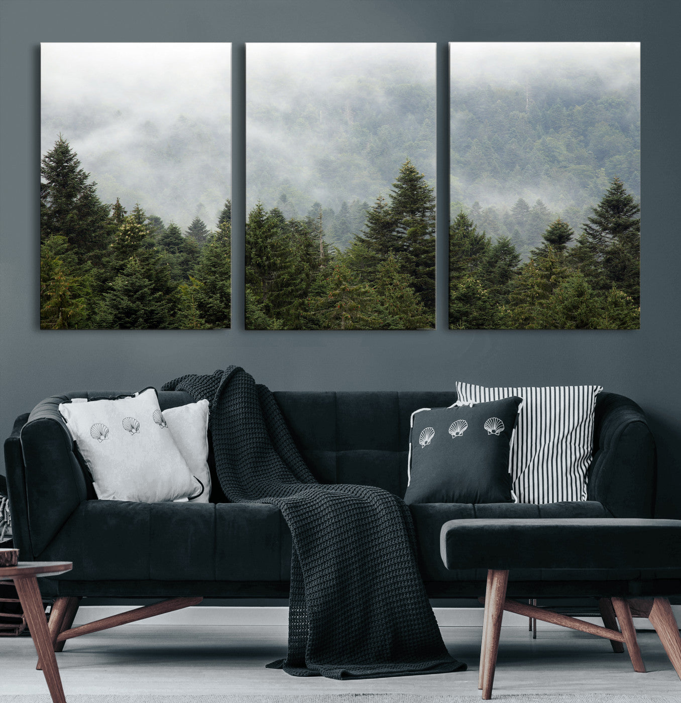 37010054-MGV-CV-36X24 - Misty Mountain Forest Wall Art Canvas Print
