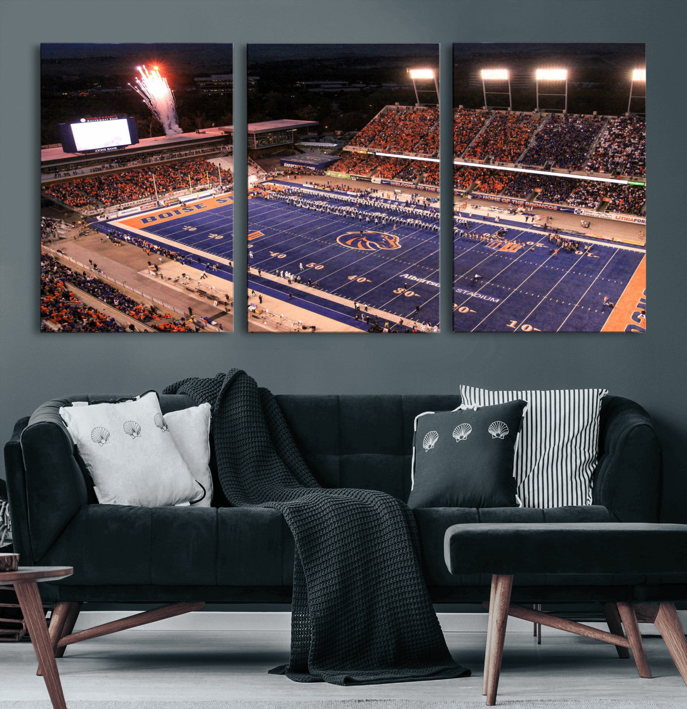 58849575-MGV-CV-36X24 - Boise State Stadium Large Wall Art Canvas Print for Living Room Office Wall Decor