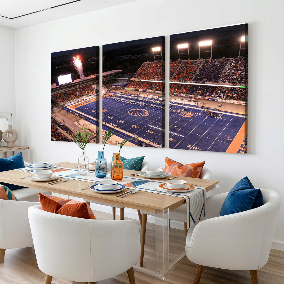 58849575-MGV-CV-36X24 - Boise State Stadium Large Wall Art Canvas Print for Living Room and Game Room Decor