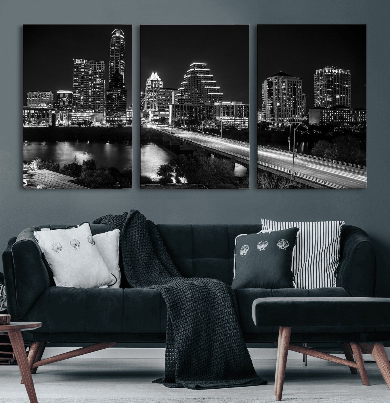 37531750-MGV-CV-36X24 - Austin Skyline Wall Art Canvas Print, Austin Downtown Night Cityscape Print for Modern Urban Wall Decor