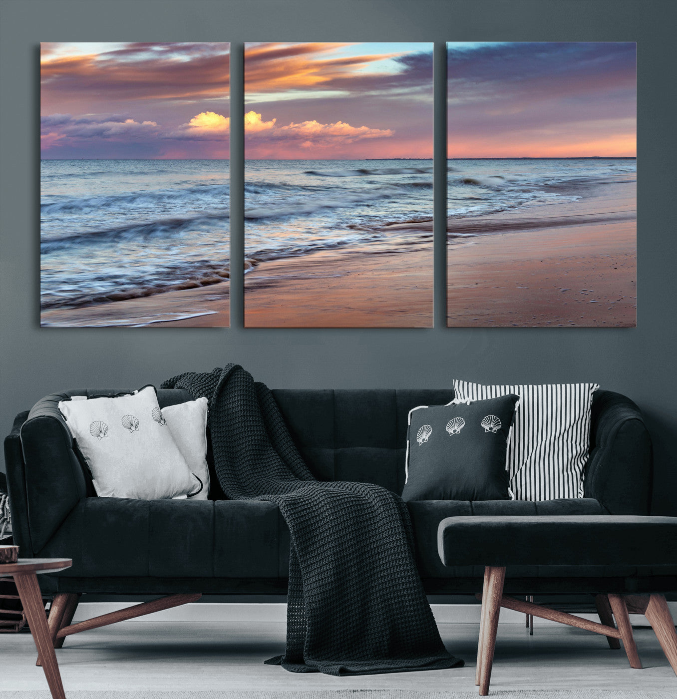 67765254-MGV-CV-36X24 - Ocean Sunset Wall Art Canvas Print – Coastal Beach Photography Artwork Print for Living Room, Bedroom, and Relaxing Home Decor