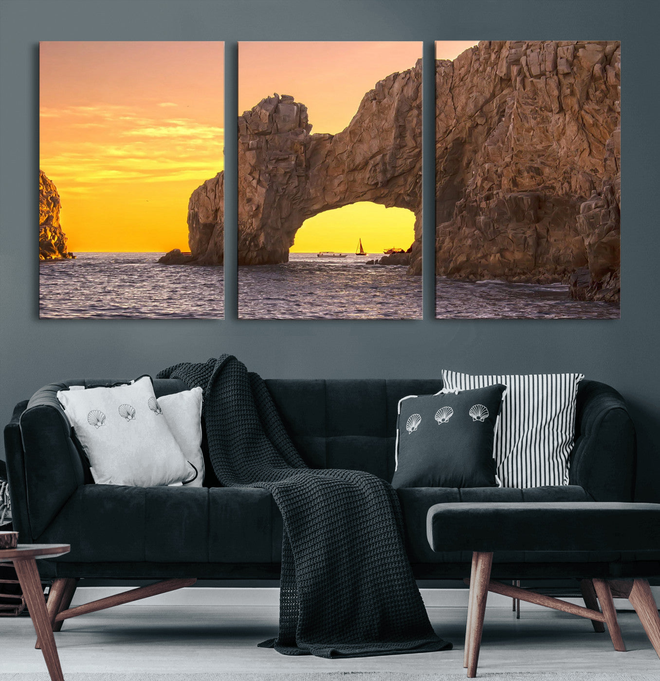 66414515-MGV-CV-36X24 - El Arco Cabo San Lucas Ocean Arch Wall Art Canvas Print, Baja California Rock Arch Seascape Canvas Print, Mexico Coastal Landmark Scenic Art Printing