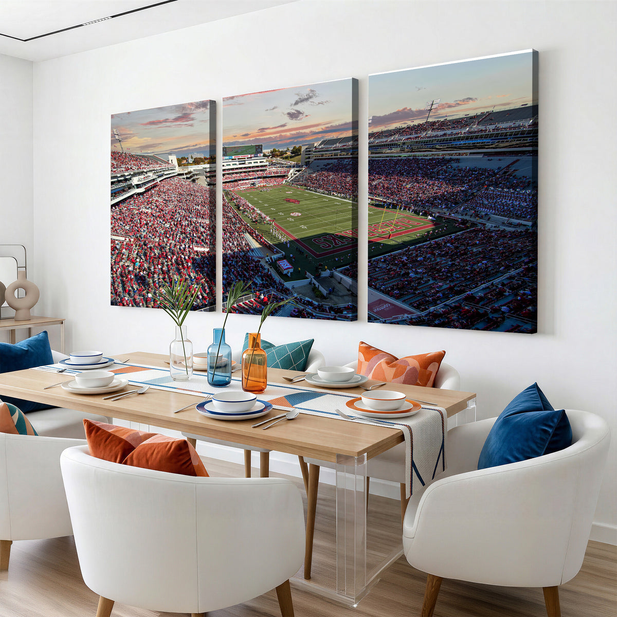 46571211-MGV-CV-36X24 - Donald W. Reynolds Razorback Stadium Wall Art Canvas Print – Arkansas Razorbacks Football Artwork for Home, Office, and Sports Room Decor