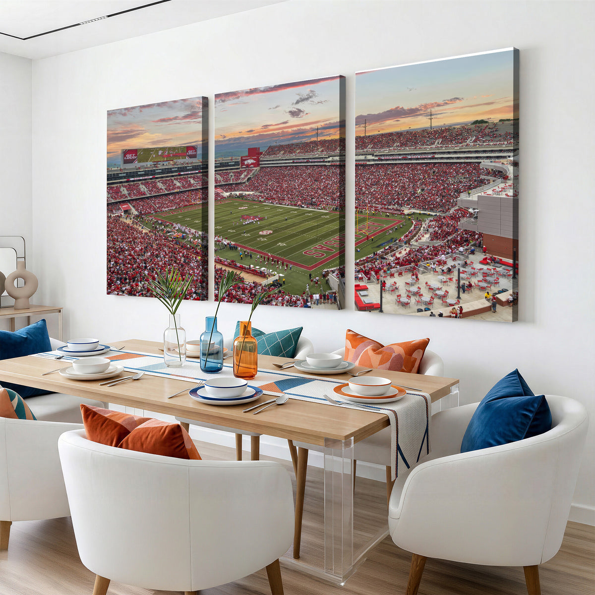 82233065-MGV-CV-36X24 - Donald W. Reynolds Razorback Stadium Wall Art Canvas Print – Arkansas Razorbacks Football Artwork for Home, Office, and Sports Room Decor