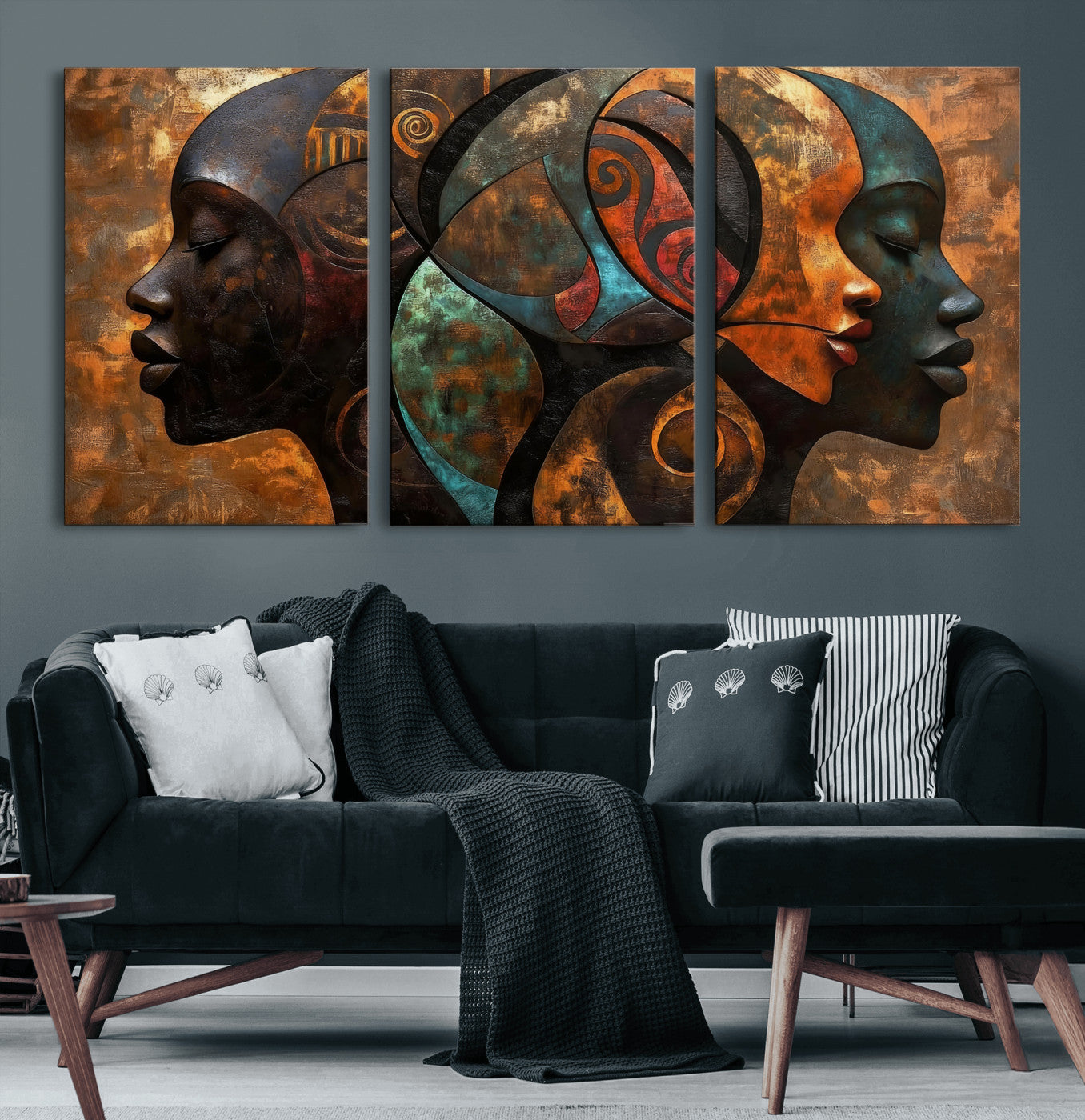 81517886-MGV-CV-36X24 - Abstract Afro American Women Wall Art Canvas Print