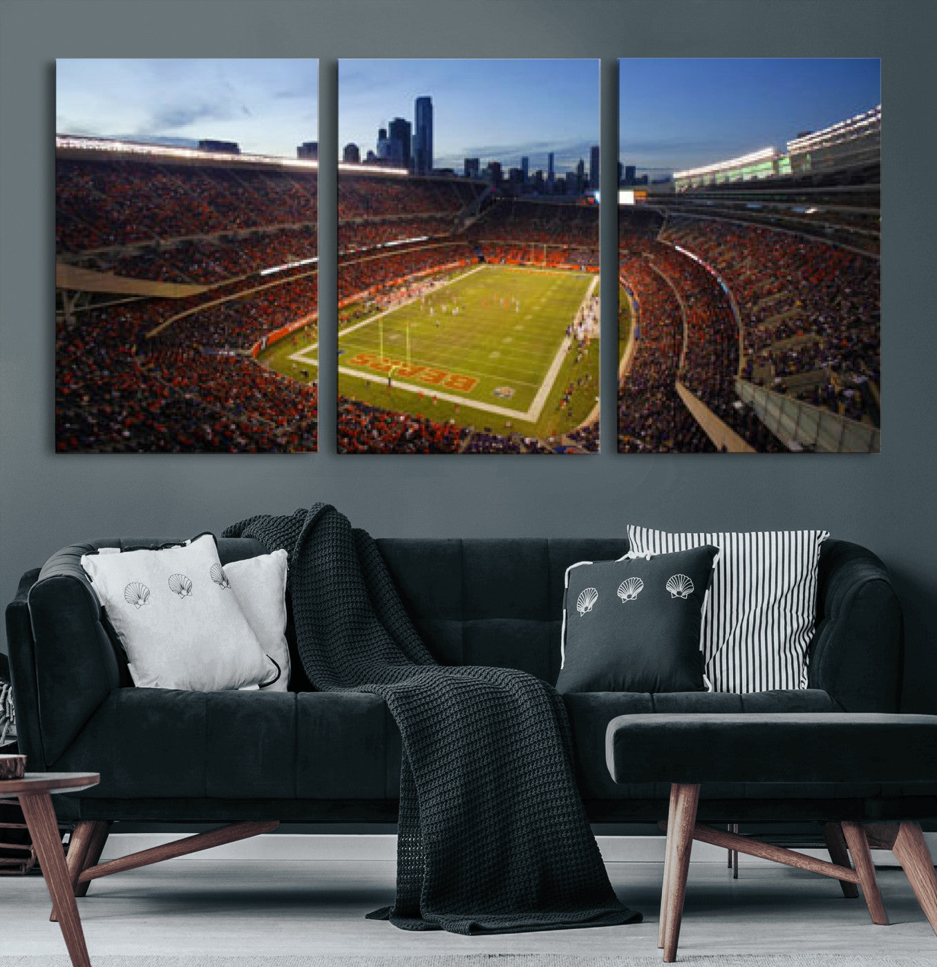 50691720-MGV-CV-36X24 - Chicago Bears Soldier Field Canvas Wall Art, NFL Stadium Panorama Print, Football Arena Photography for Sports Fans