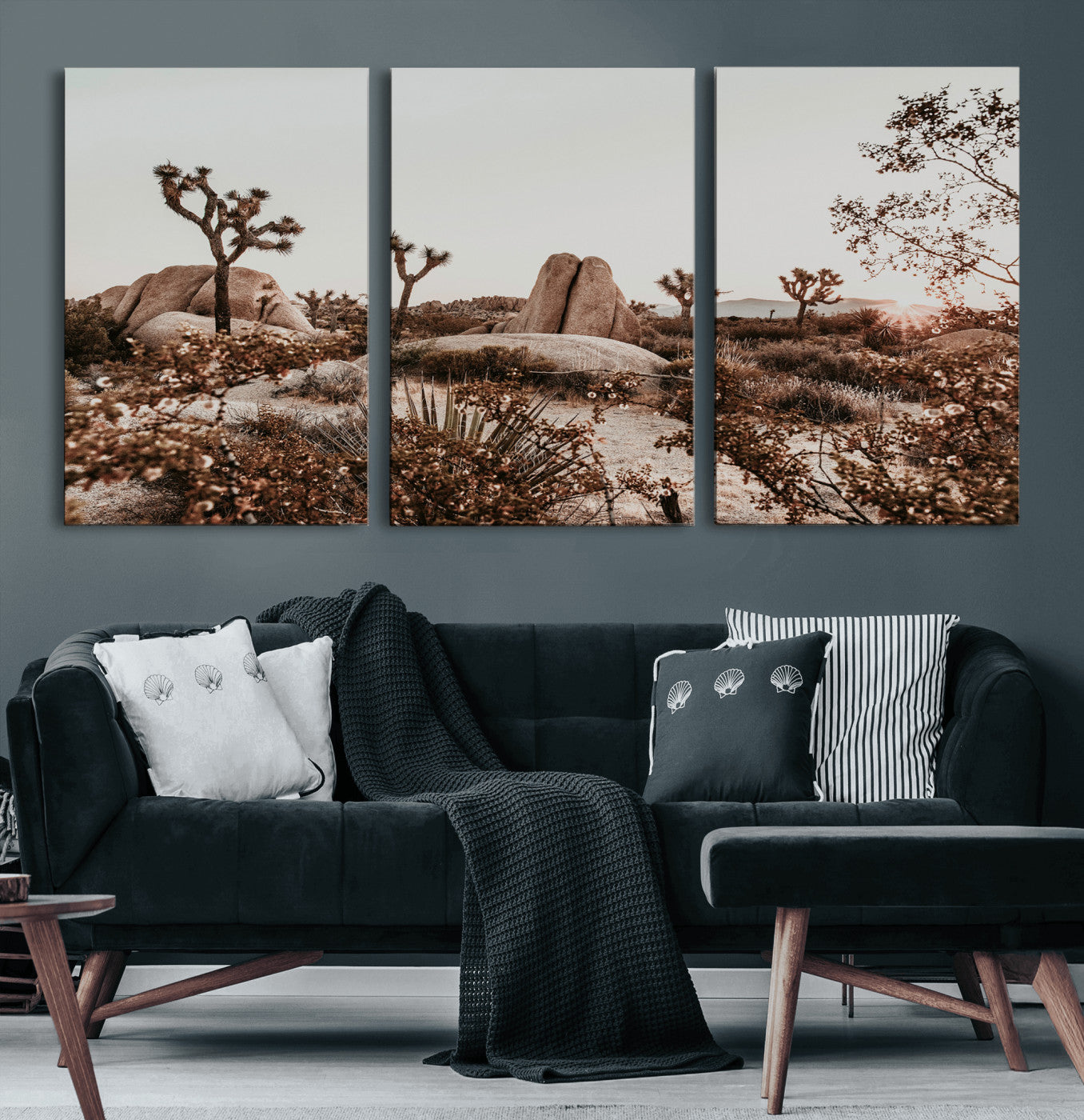 75778944-MGV-CV-36X24 - Joshua Tree Desert Canvas Wall Art Print - Desert Landscape Photography, Boho Southwest Wall Decor, Nature Canvas - Ready to Hang