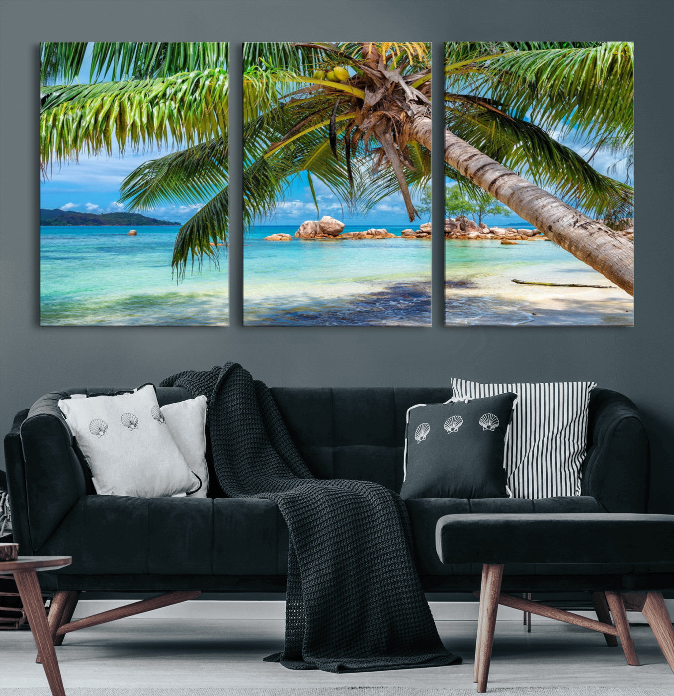 86824715-MGV-CV-36X24 - Seychelles Beach Canvas Wall Art - Anse Volbert Praslin Island Print