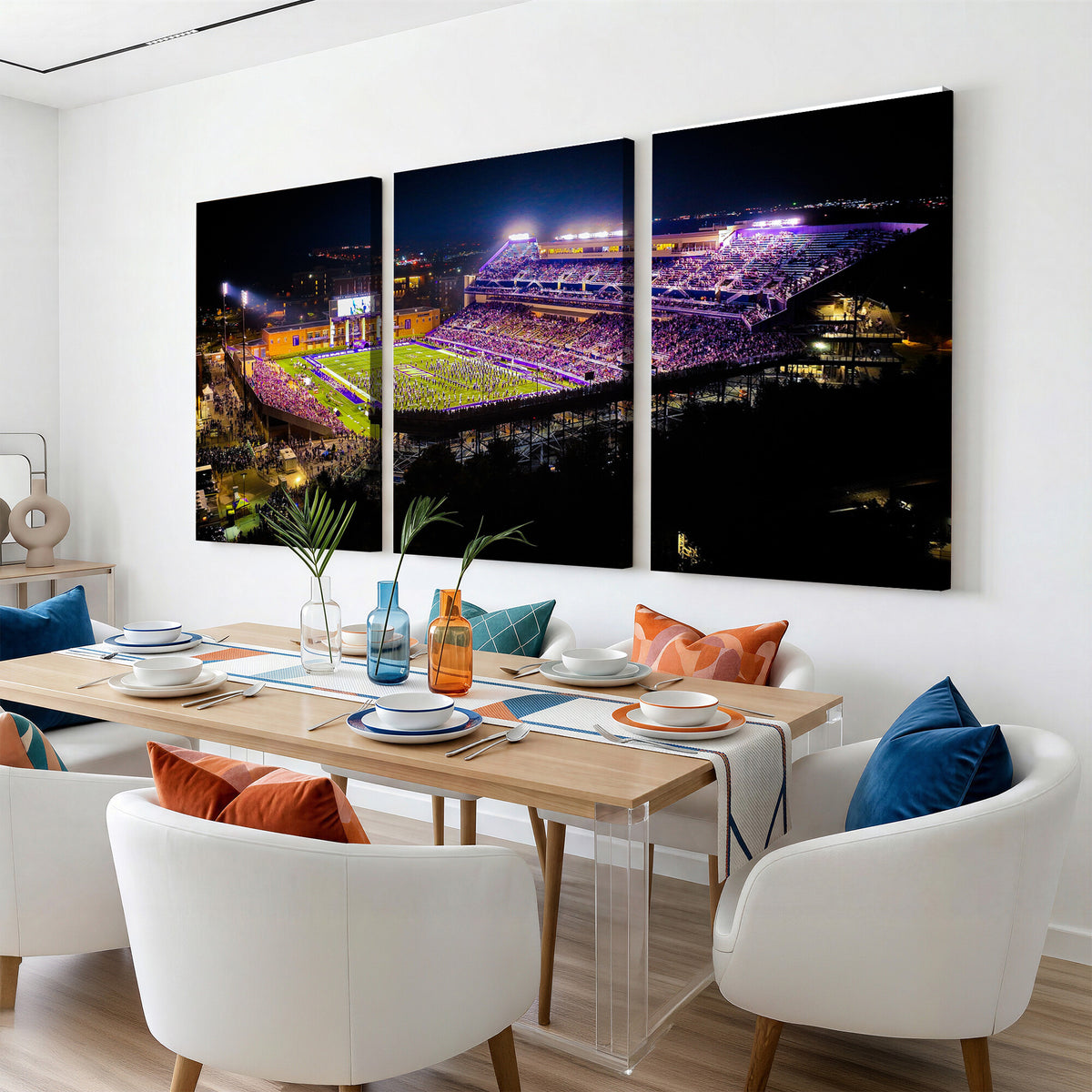 400867JMU2-MGV-CV-36X24 - JMU Stadium Wall Art Canvas Print for Game Room Decor - James Madison University Stadium