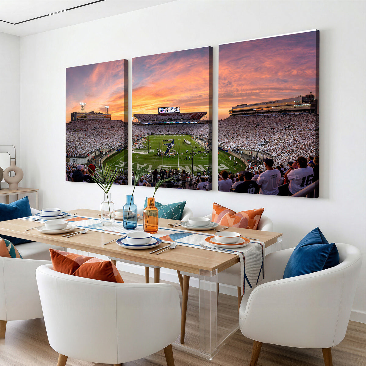53161432-MGV-CV-36X24 - Framed Beaver Stadium Wall Art Canvas Print, Penn State Nittany Lions Wall Decor