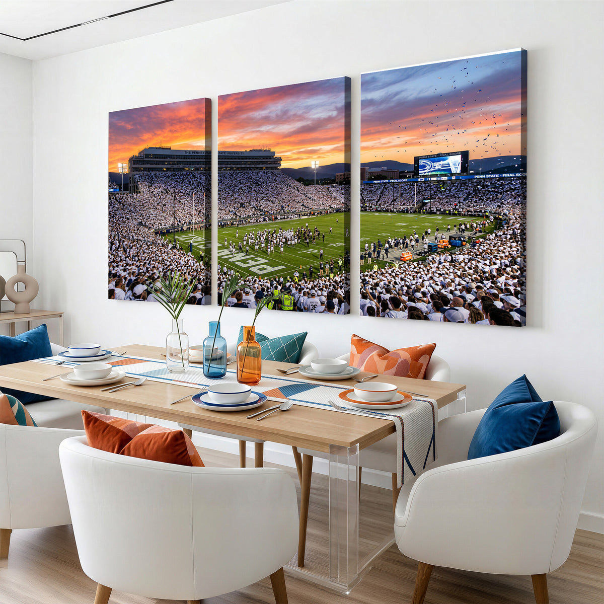 37057330-MGV-CV-36X24 - Panoramic Beaver Stadium Canvas Wall Art, Penn State Nittany Lions Stadium Print for Finished Basement