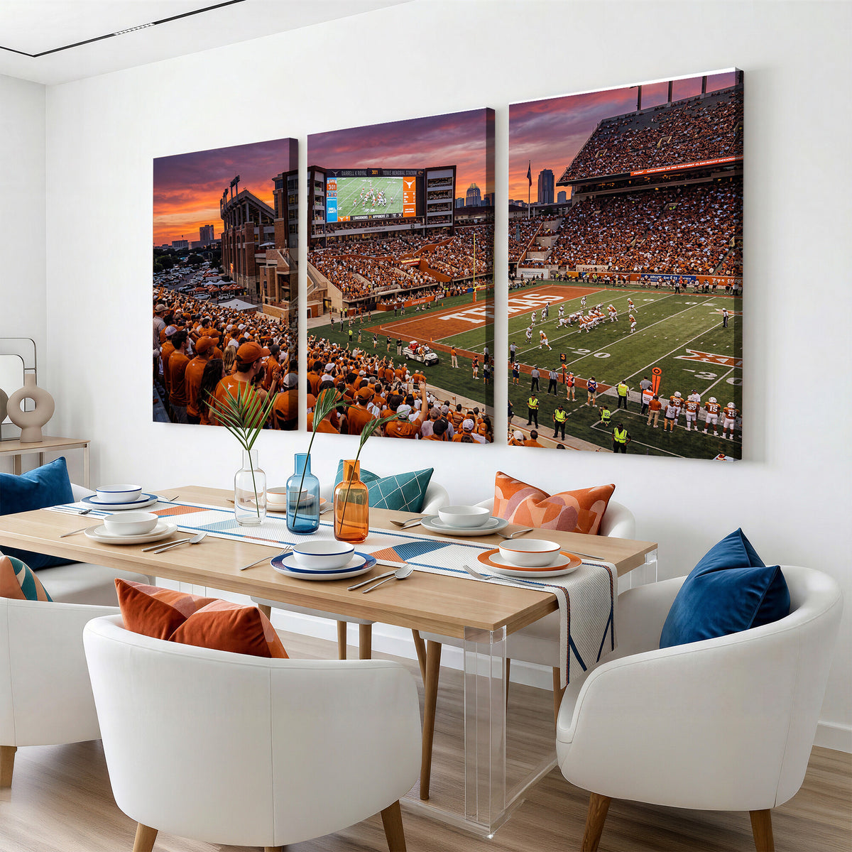 23743181-MGV-CV-36X24 - Texas Longhorns Wall Art Canvas Print, Texas Memorial Stadium in Austin Texas, Framed and Ready to Hang