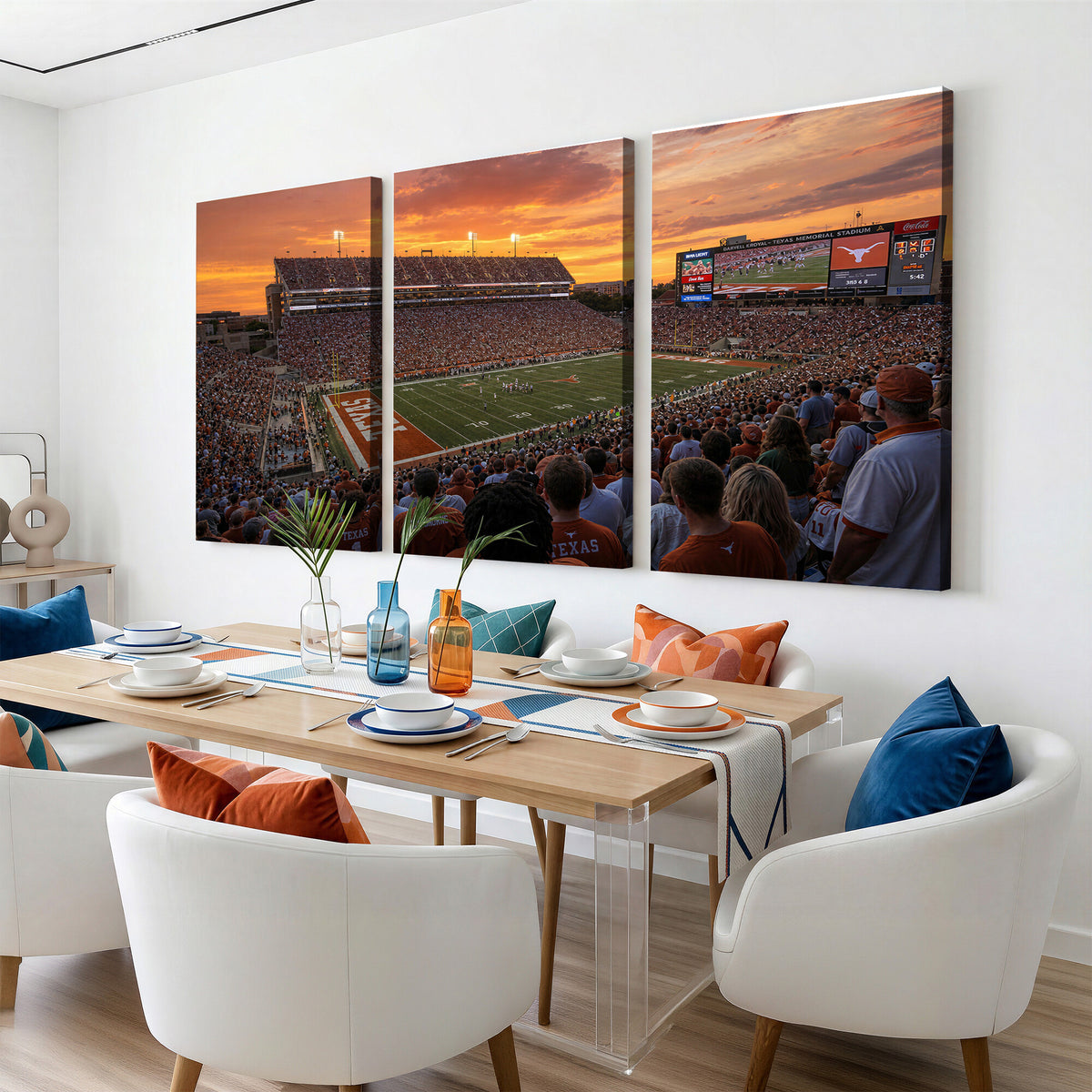 50466060-MGV-CV-36X24 - Extra Large Texas Memorial Stadium Canvas Wall Art, Texas Longhorns College Football Print for Home Bar