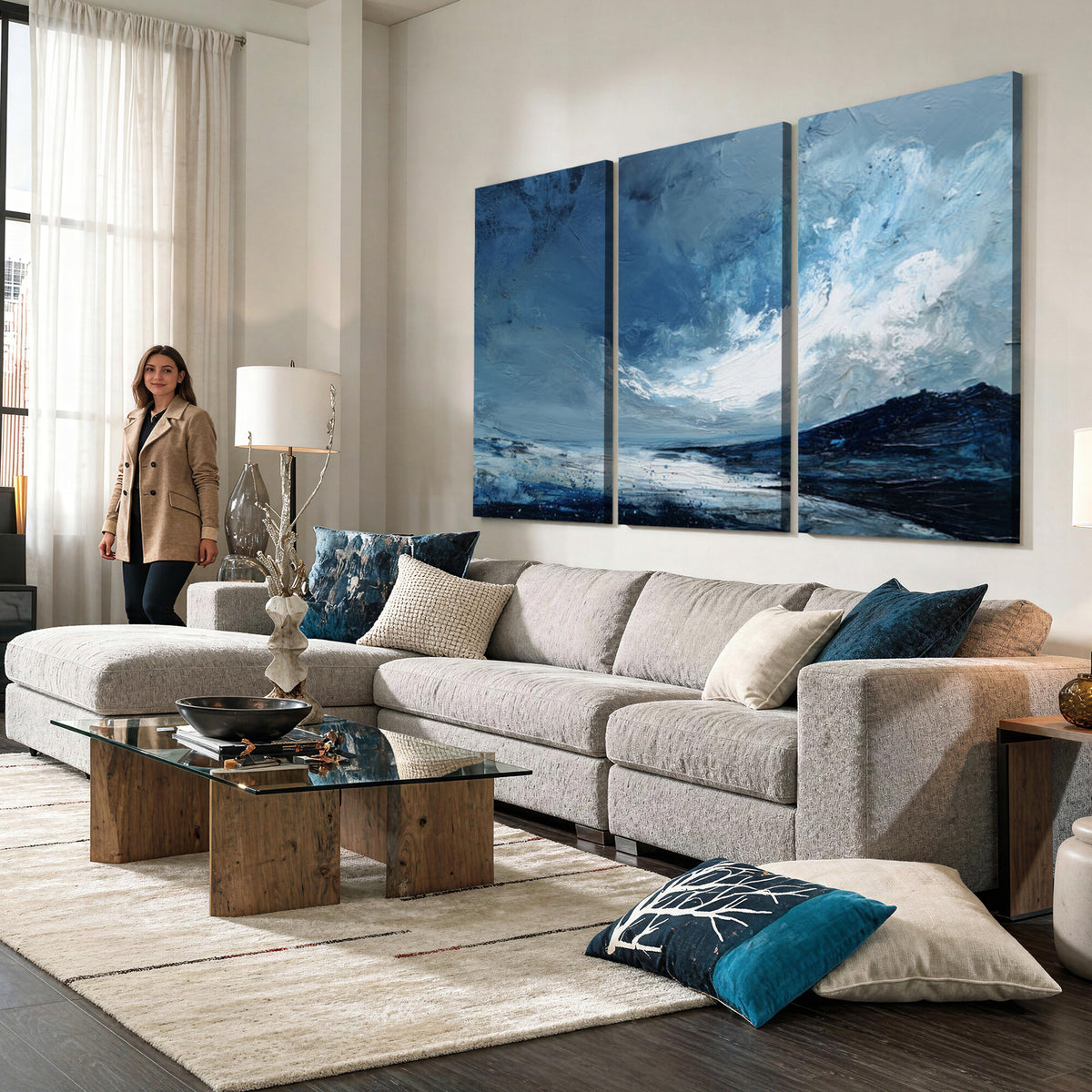 66685630-MGV-CV-36X24 - Extra Large Abstract Wall Art Canvas Print
