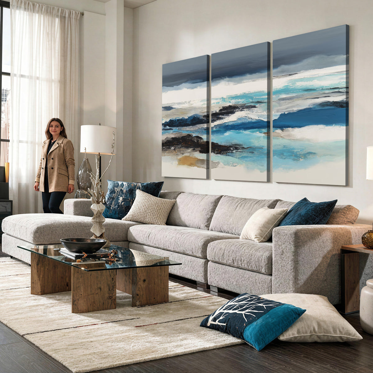 53645131-MGV-CV-36X24 - Extra Large Abstract Wall Art Canvas Print