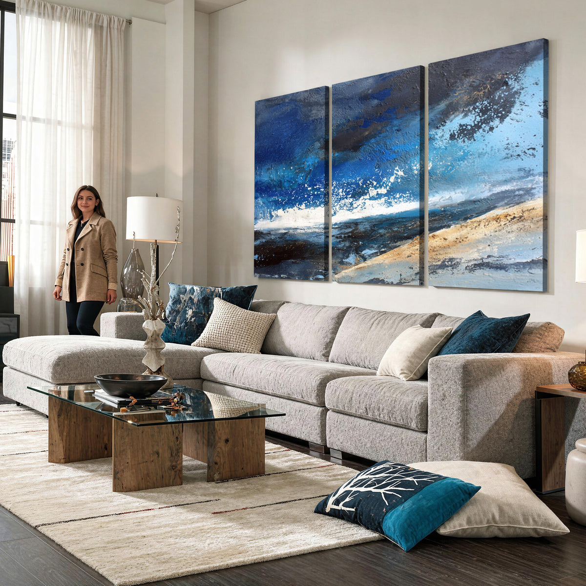 72157369-MGV-CV-36X24 - Extra Large Abstract Wall Art Canvas Print