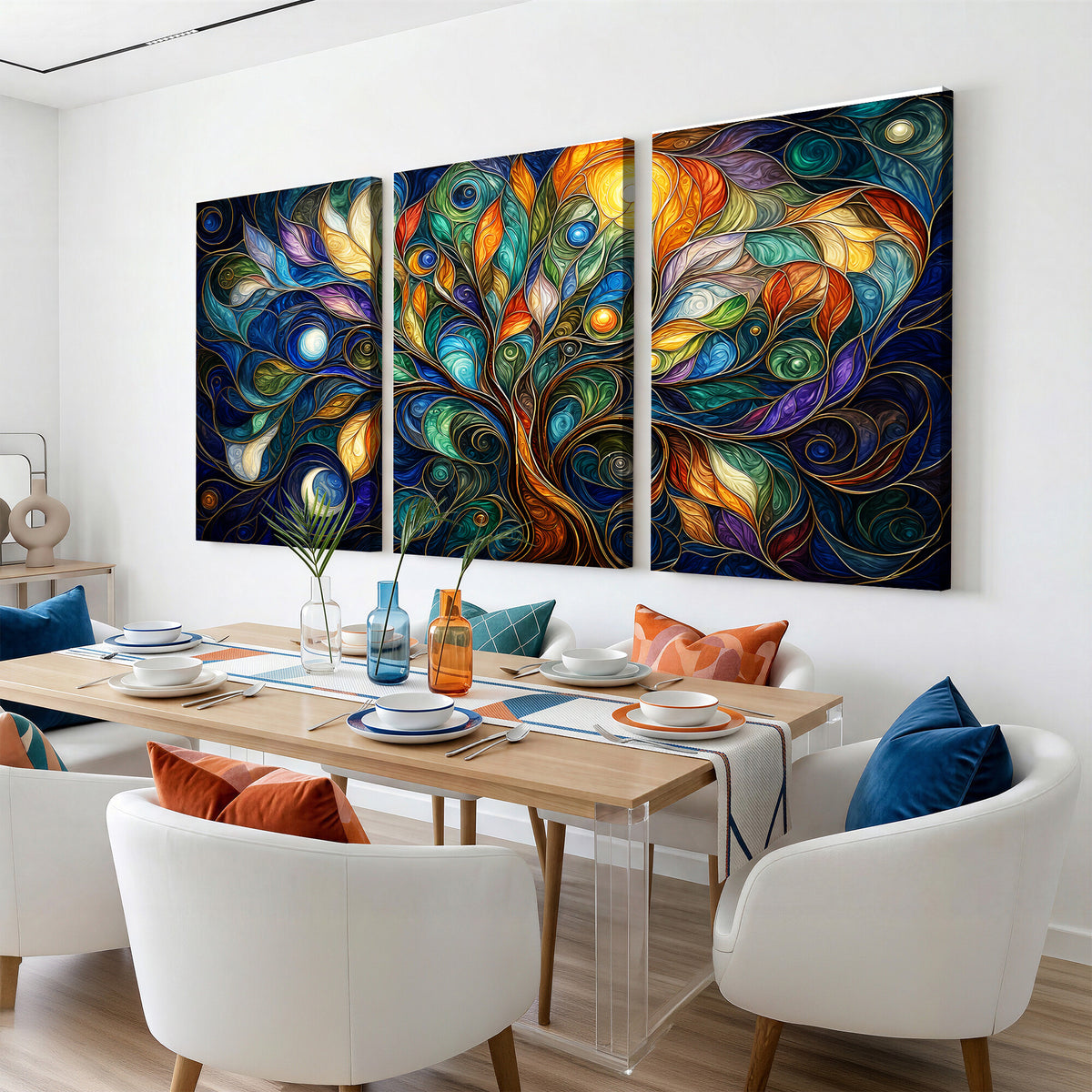 60127105-MGV-CV-36X24 - Psychedelic Tree Of Life Wall Art - Vibrant Swirl Cosmic Nature Decor
