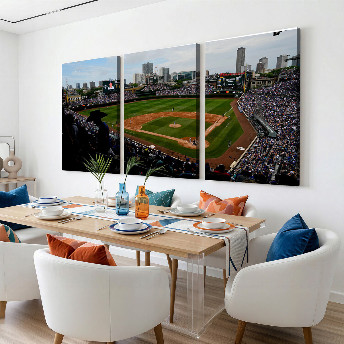 34859D-MGV-CV-36X24 - Chicago Cubs Baseball Team Print - Wrigley Field Stadium