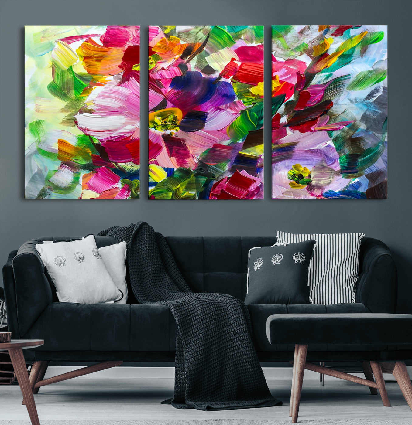 75768-MGV-CV-60X30-3P-Oil Flower Abstract Canvas Print