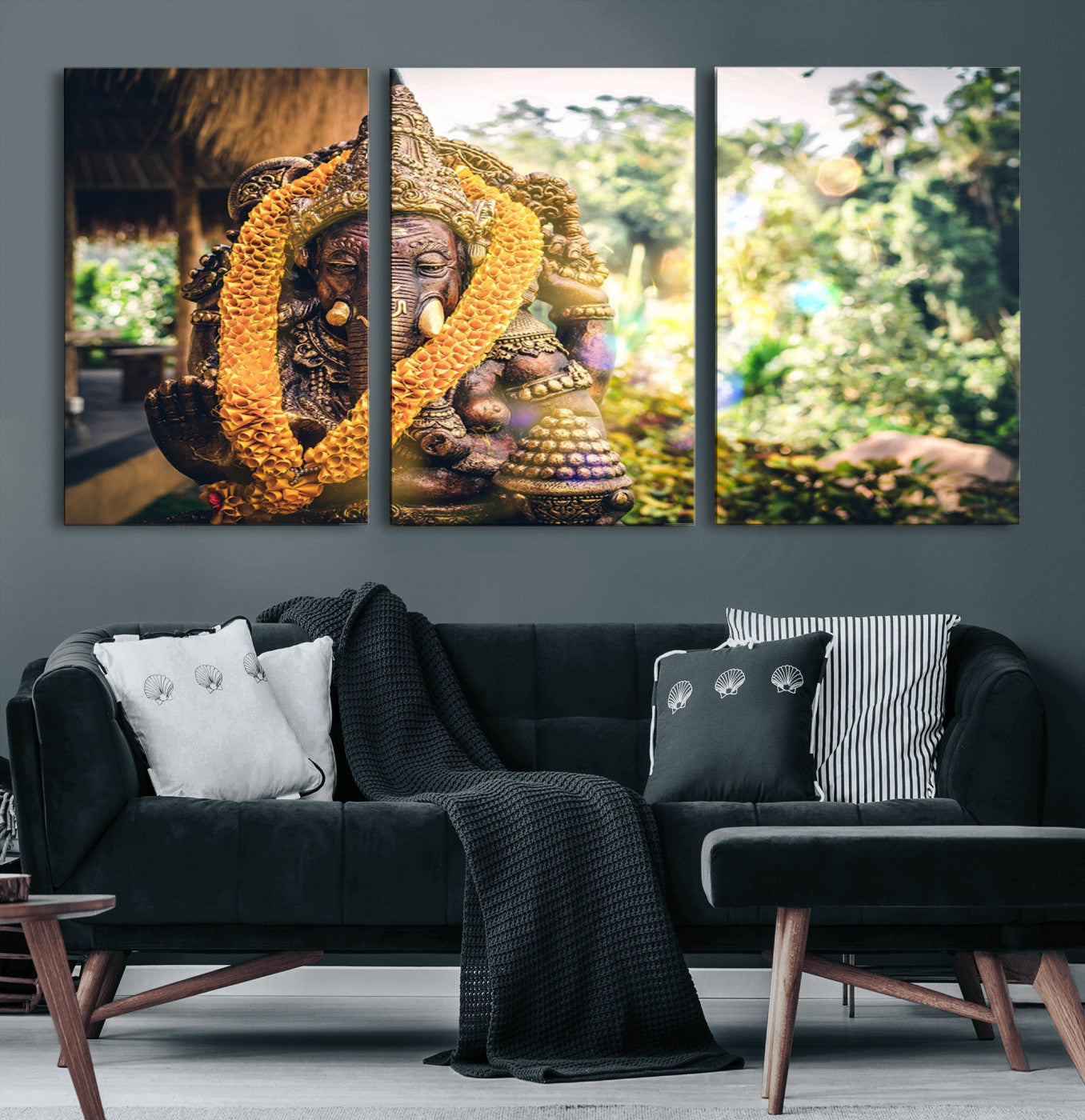 42278-MGV-CV-60X30-3P-Hinduism Statue Wall Art Canvas Print