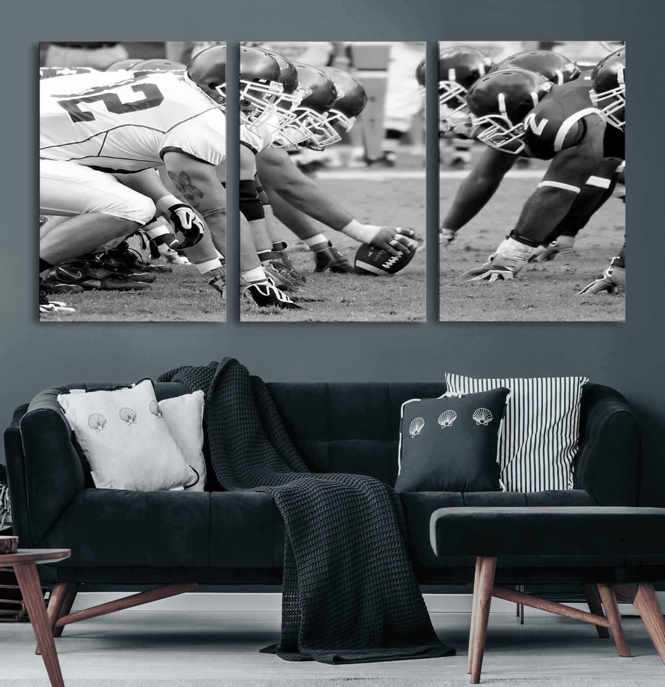 97432-MGV-CV-60X30-3P-American Football Player Wall Art Canvas Print