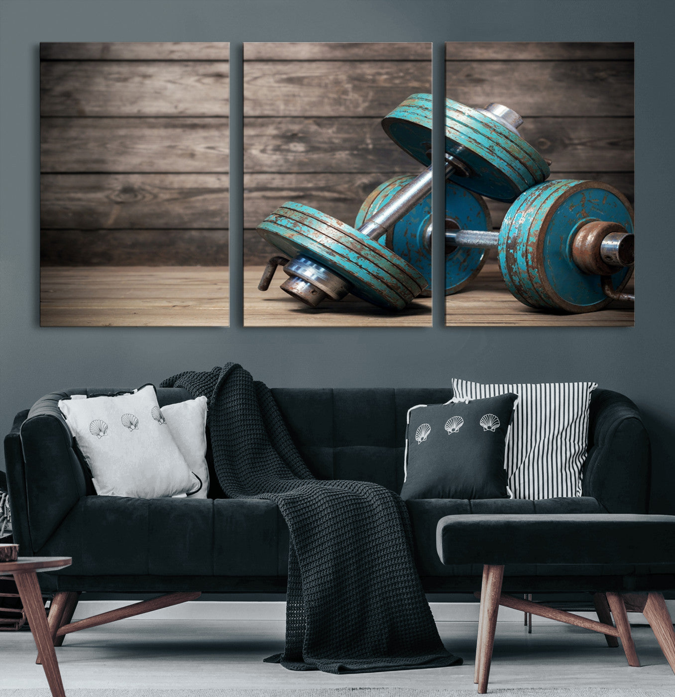 39364-MGV-CV-60X30-3P-Dambell and Sport Wall Art Canvas Print