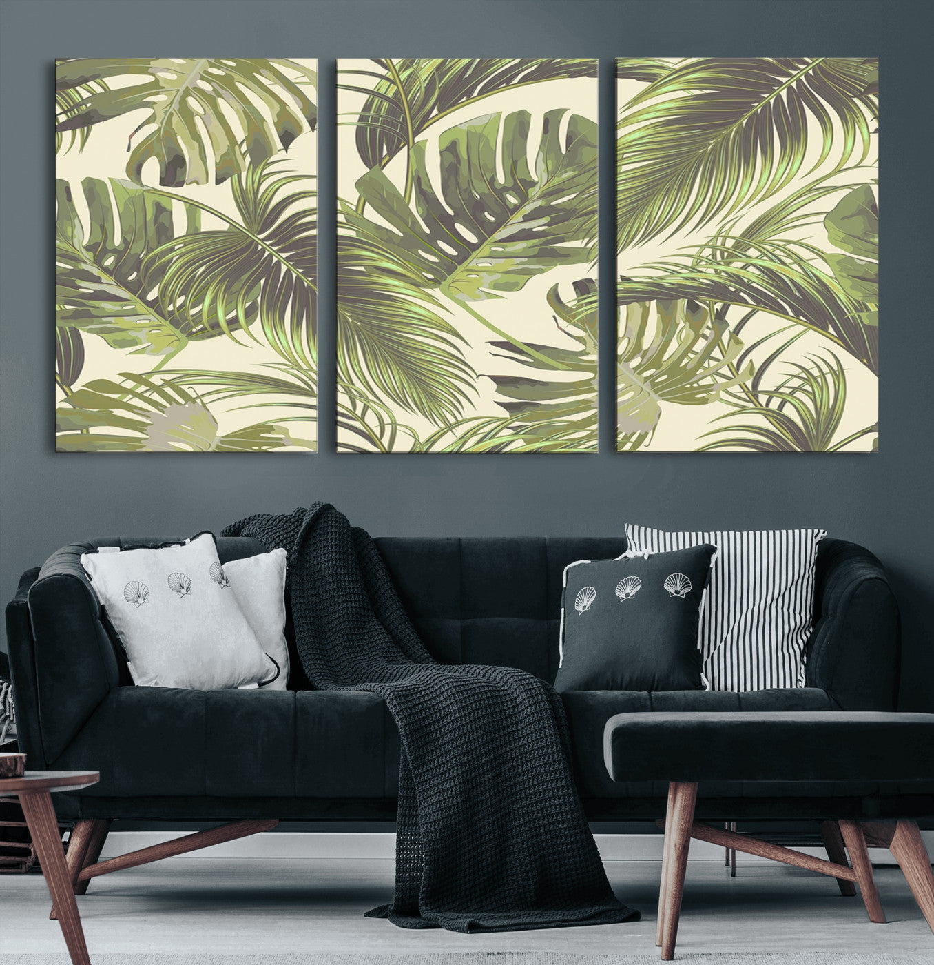 27339-MGV-CV-60X30-3P-Palm Leaves Canvas Print