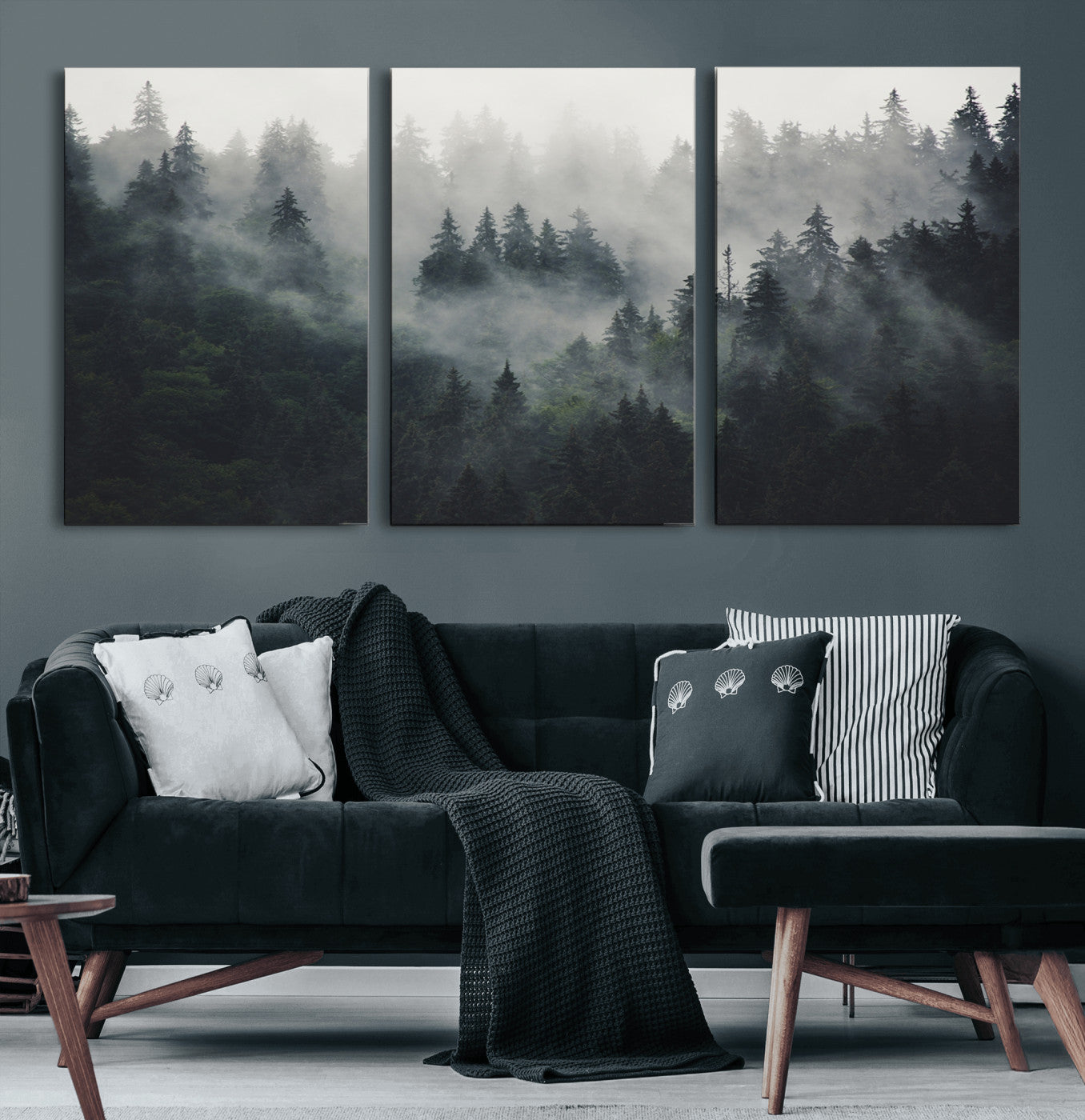 MGV-CV-60X30-3P - Nature Wall Decor - Serene Triptych Nature Print – Woodland Landscape Decor for Living Room or