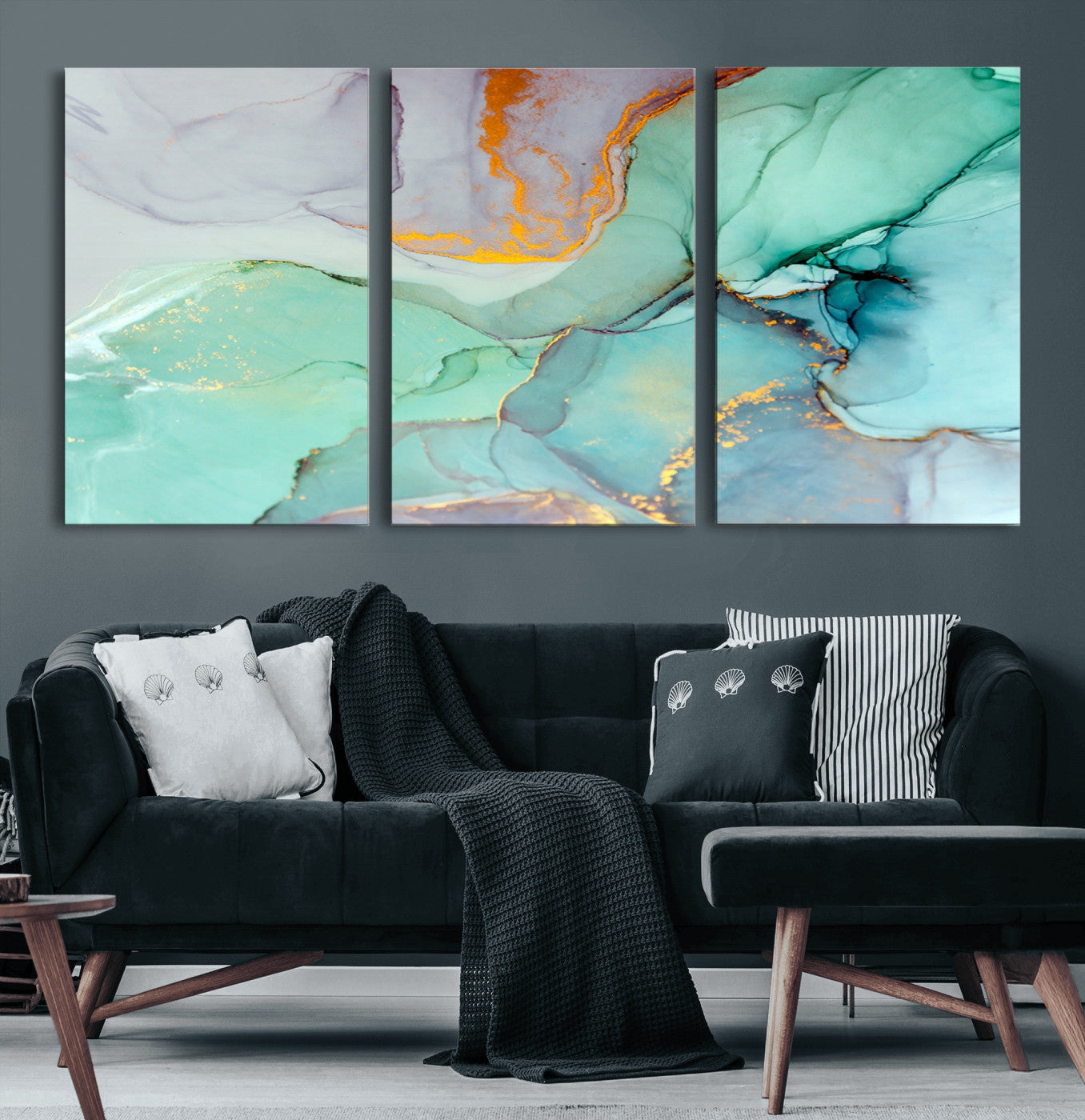36934-MGV-CV-60X30-3P-Colorful Marble Fluid Effect Canvas Wall Art Print