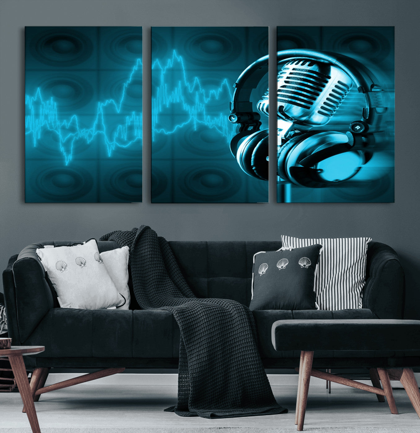 42329-MGV-CV-60X30-3P-Music and Microphone Wall Art Canvas Print