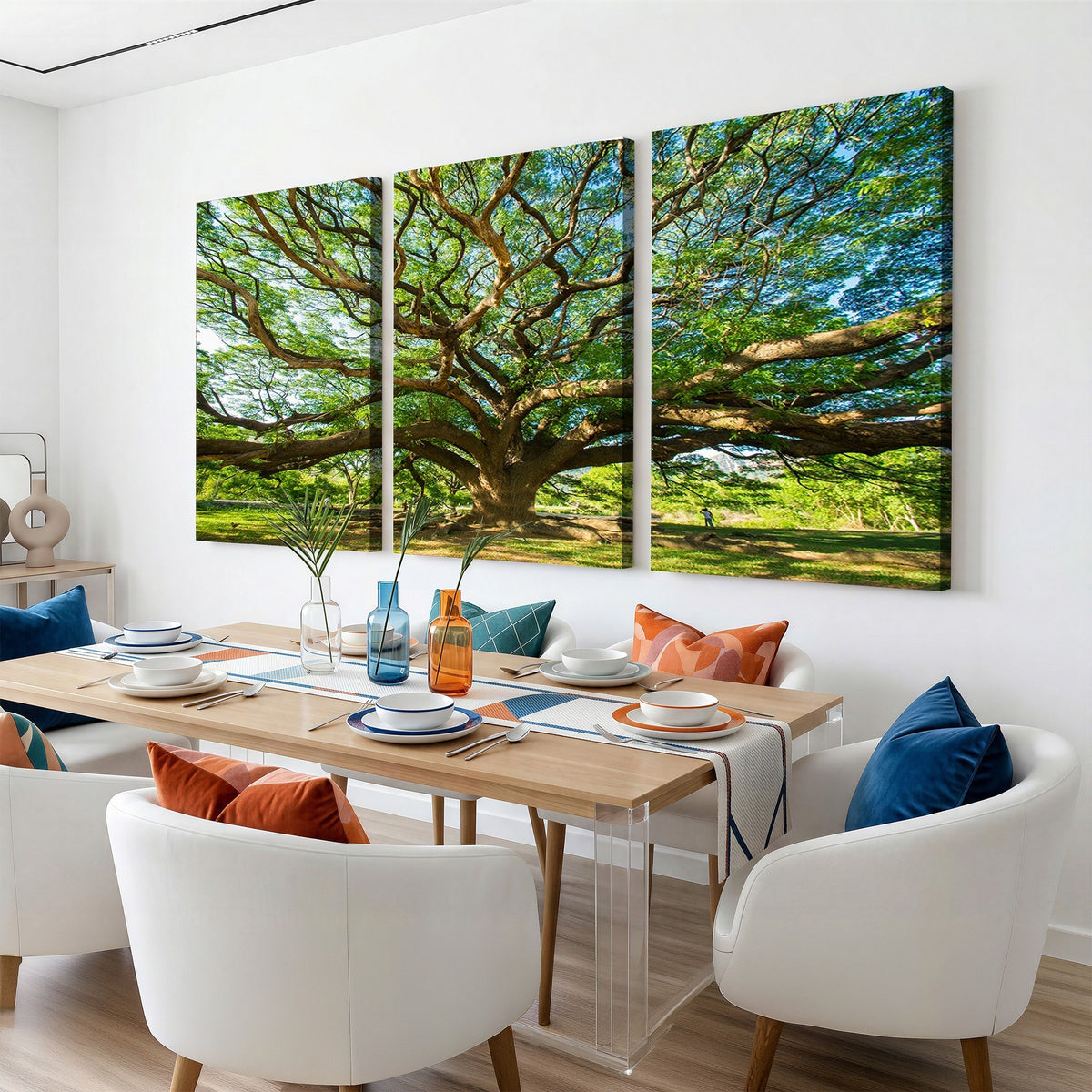 70569-MGV-CV-24X16 - Majestic Oak Tree Wall Art | Serene Nature Canvas Print with Spreading Branches