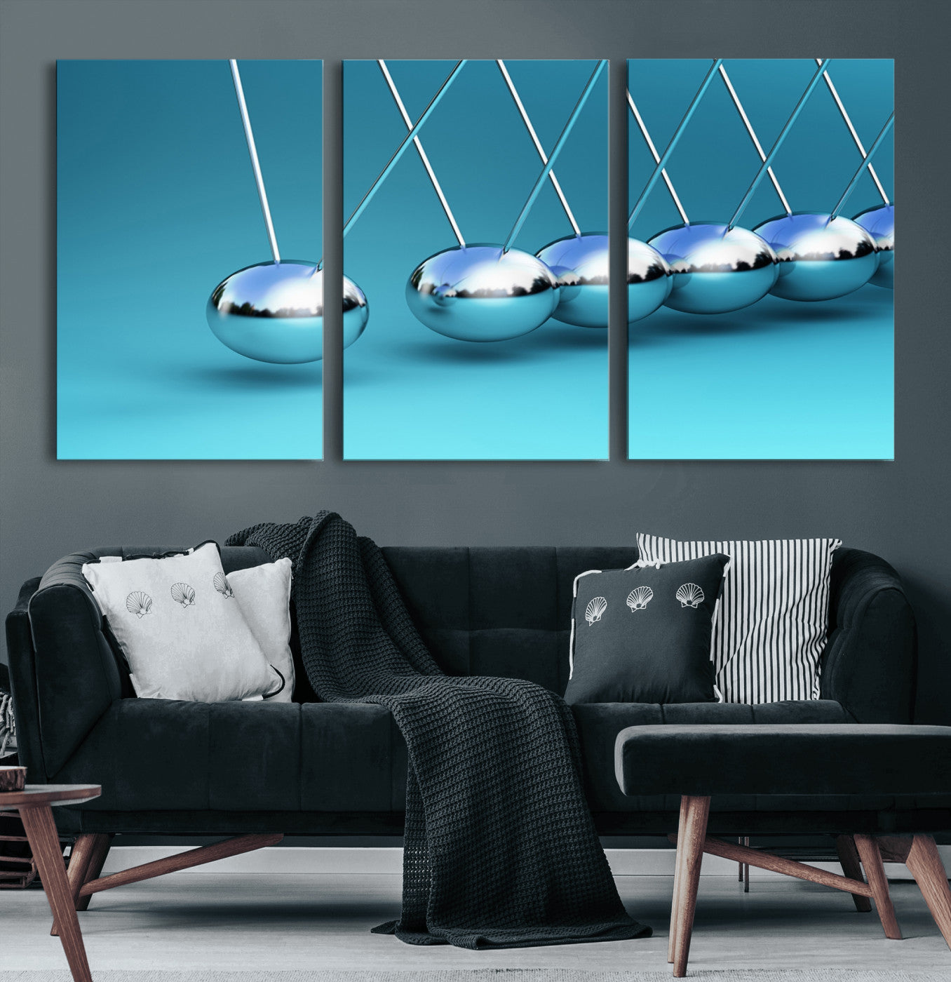 89184-MGV-CV-60X30-3P-Wall Art Newton's Cradle Canvas Print, Framed Newton Cradle Canvas Print