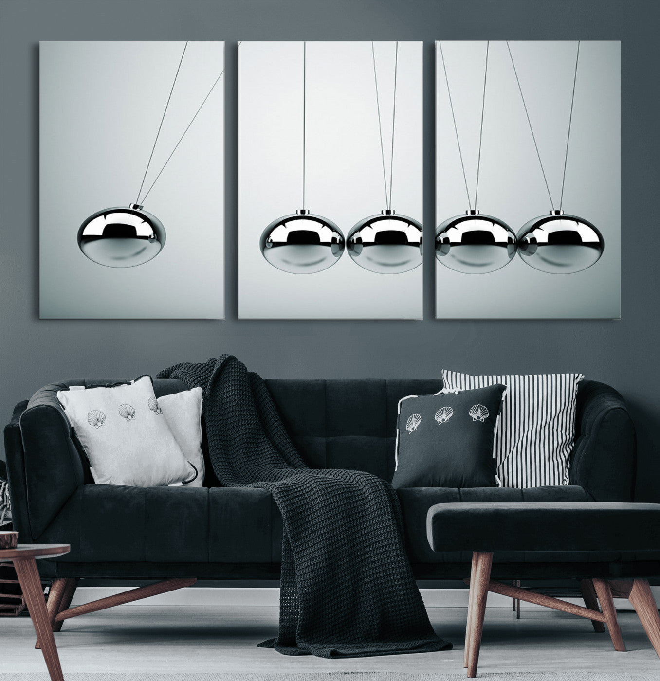 45465-MGV-CV-60X30-3P-Newton's Cradle Wall Art Canvas Print, Framed Newton Cradle Wall Art