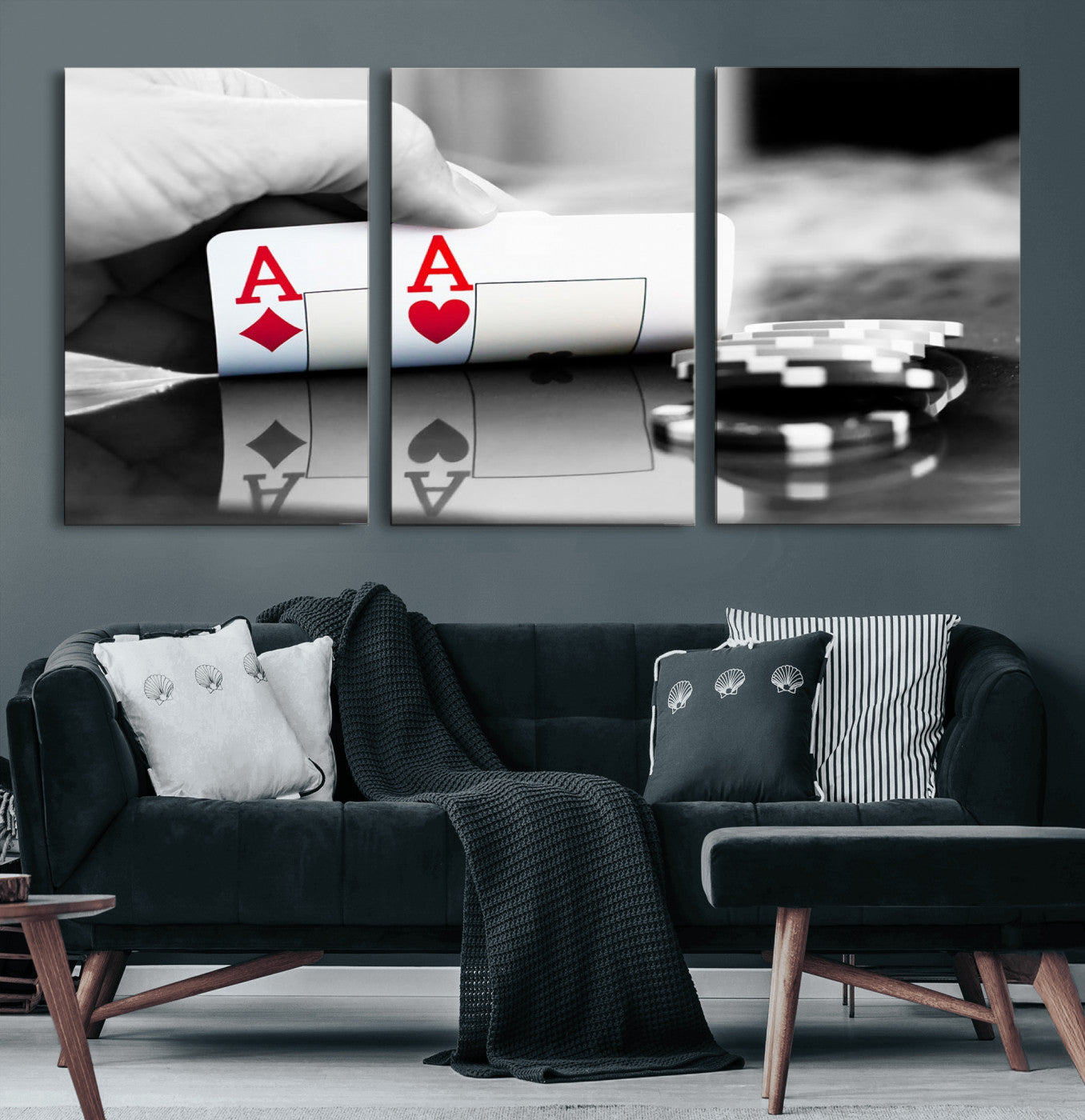 98527-MGV-CV-60X30-3P-Aces Poker Art Poker Game Wall Art Canvas Print