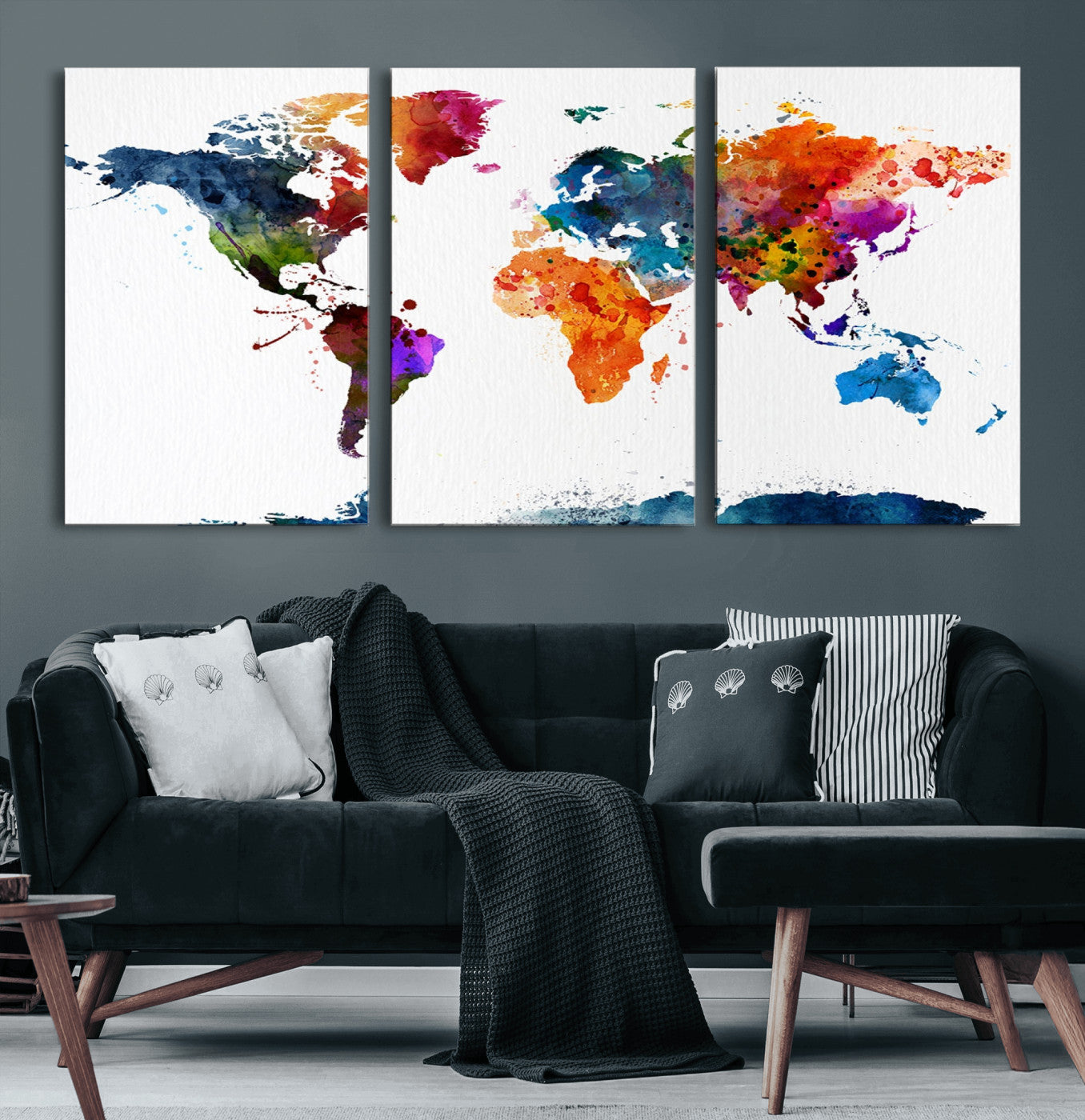 37825-MGV-CV-60X30-3P-Push Pin World Map Canvas Print – Travel Tracker Wall Art for Couples, Perfect Anniversary Gift for Home or Office Decor