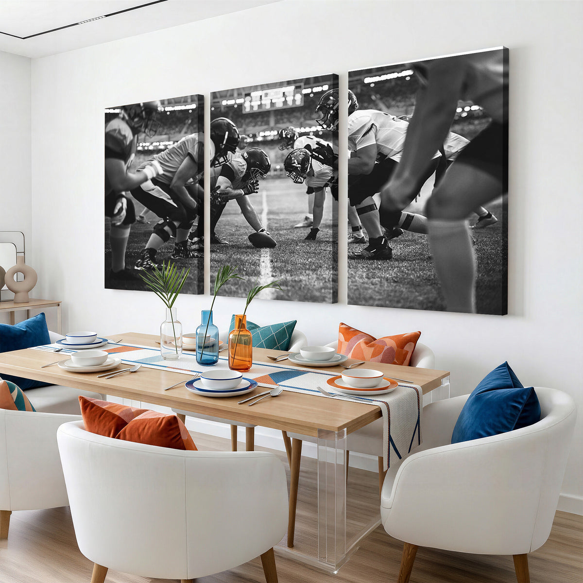 13273-MGV-CV-36X24 - American Football Wall Art Canvas Print Framed Stadium Sport