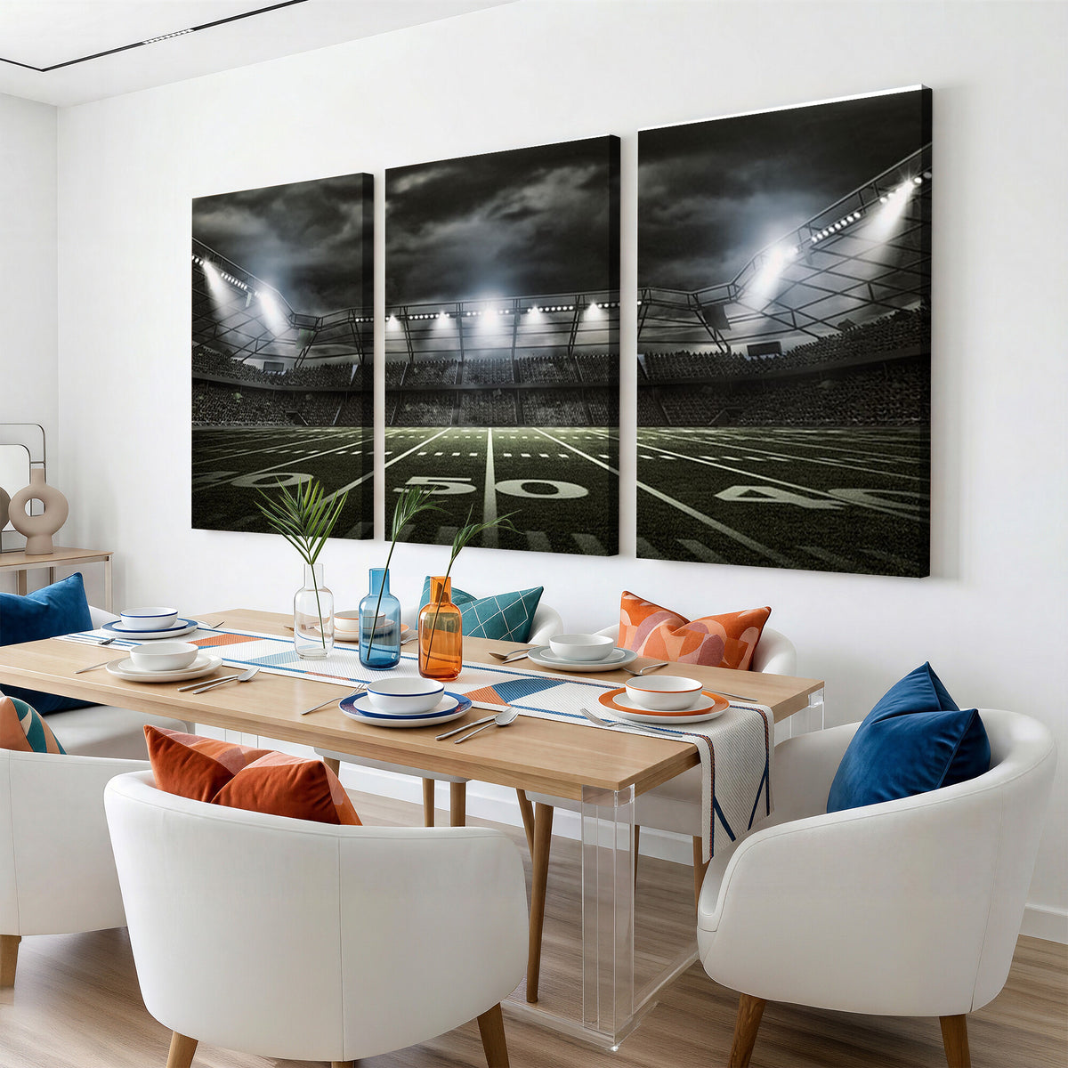 90107-MGV-CV-36X24 - American Football Stadium Wall Art Canvas Print, Stadium Sport Wall Art Print