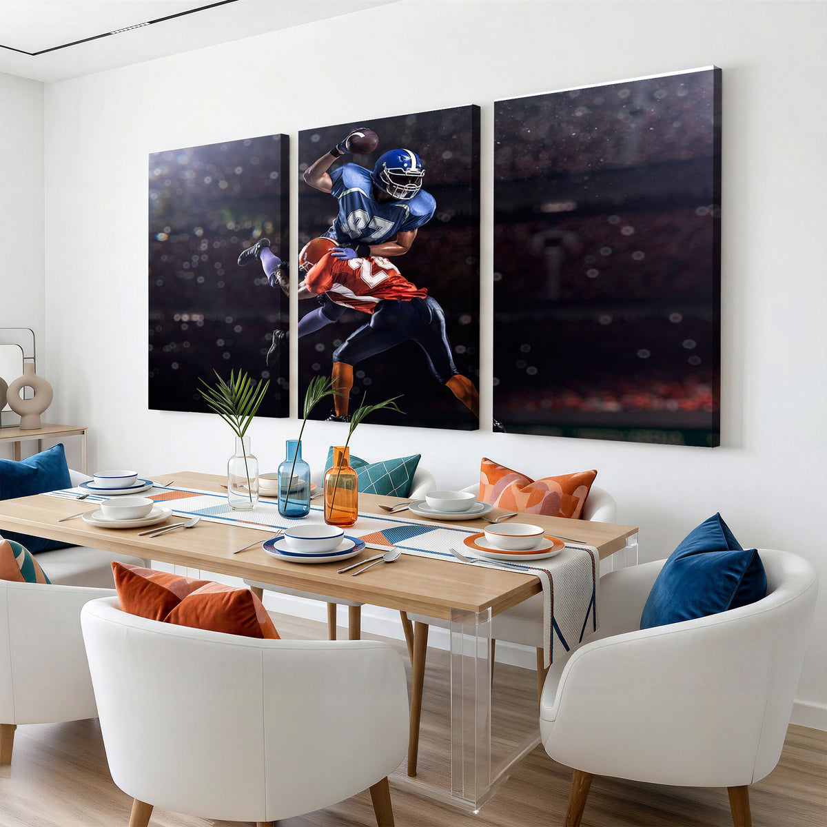 76491-MGV-CV-36X24 - American Football Wall Art Canvas Print, Stadium Sport Wall Art Print