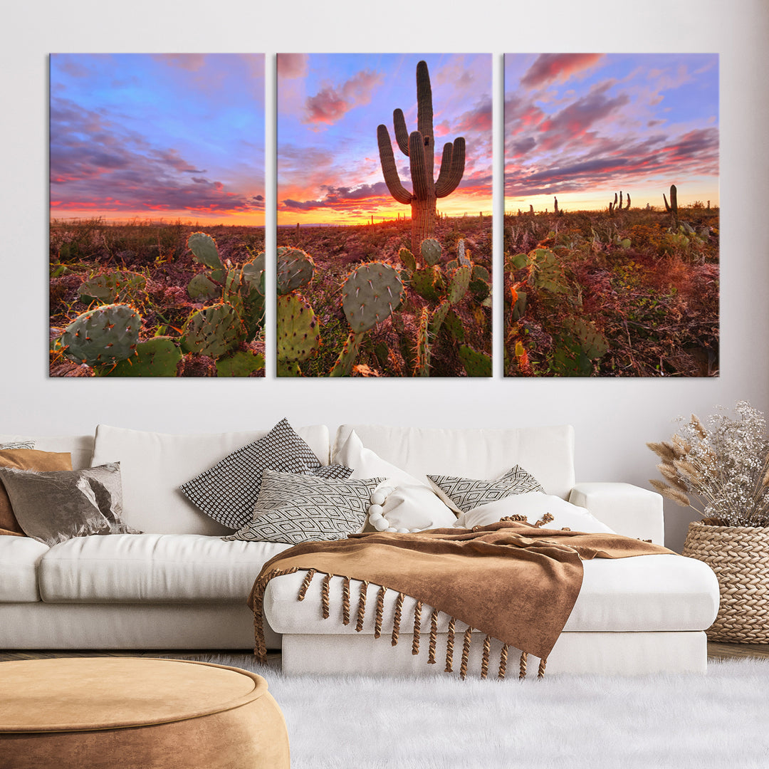 Arizona Desert Sunset Wall Art Canvas Print