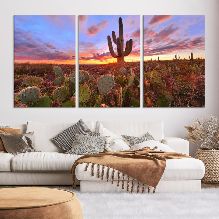 Arizona Desert Sunset Wall Art Canvas Print