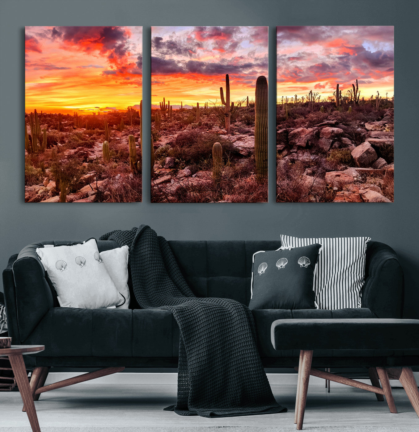 MGV-CV-60X30-3P - Arizona Desert Print, Western Cowboy Wall Art Print