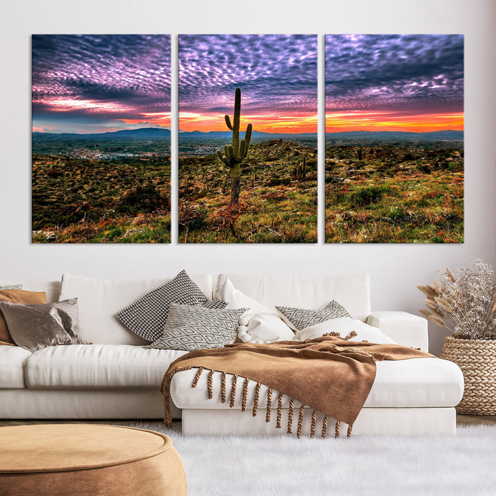 Arizona Desert Sunset Wall Art Canvas Print, Phoenix Wall Art Print