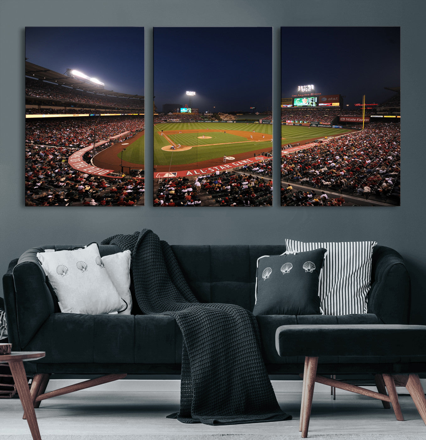 MGV-CV-60X30-3P - Los Angeles Angels Baseball Team Print - Anaheim Angel Stadium Wall Art Canvas Print