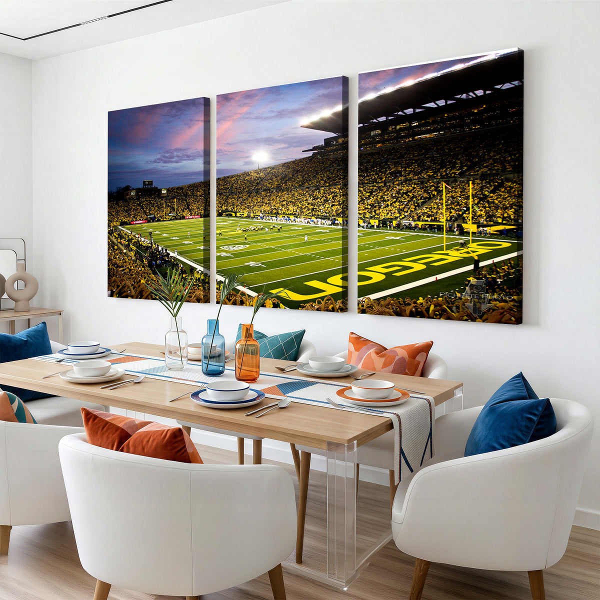 72017-MGV-CV-36X24 - University of Oregon Ducks Football Team Print, Eugene, Framed and Ready to Hang