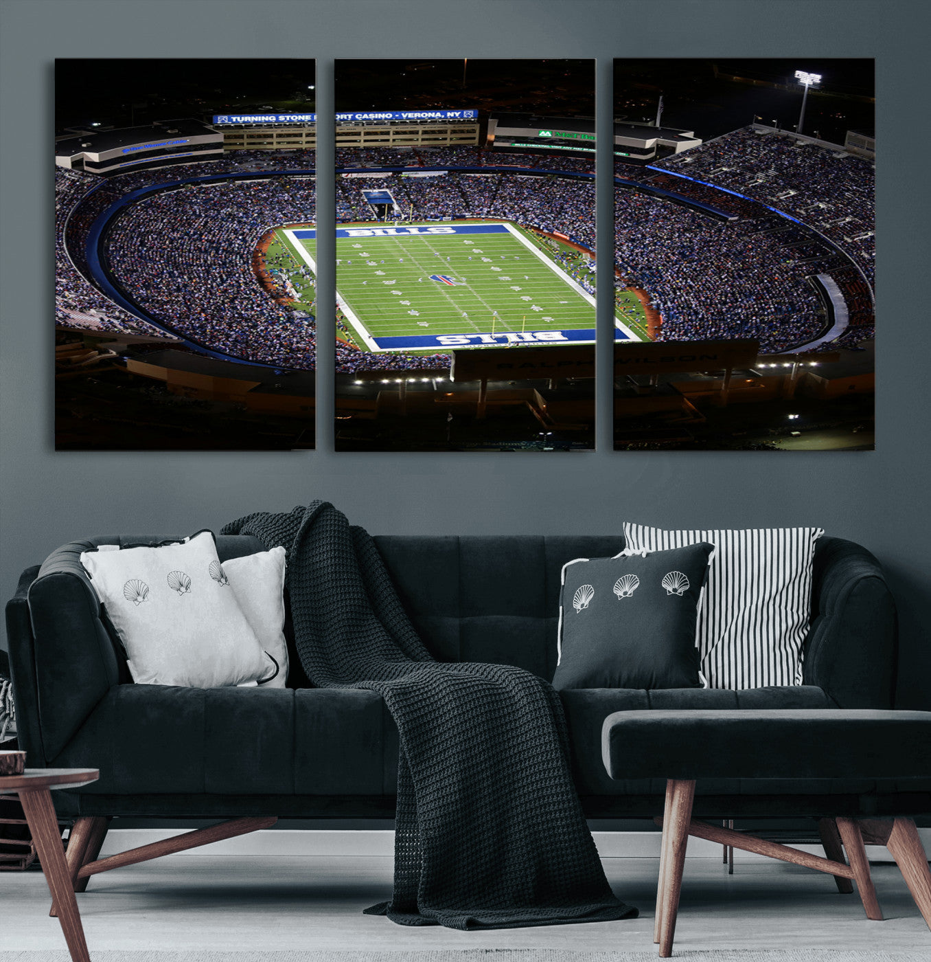 MGV-CV-60X30-3P - Buffalo Bills NFL Football Team Print - Highmark Stadium Wall Art Canvas Print