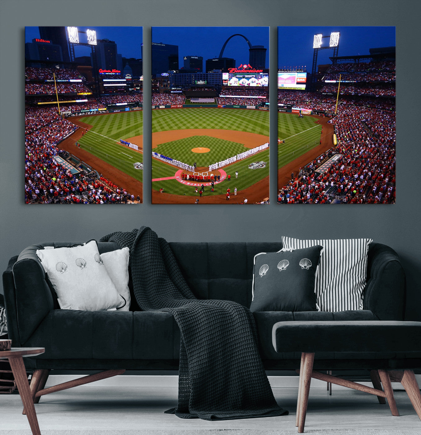11925-MGV-CV-60X30-3P-St. Louis Cardinals Baseball Team Print - Busch Stadium Wall Art Canvas Print